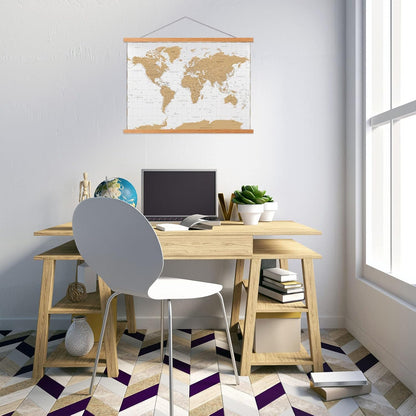 FALAMON Magnetic Poster Hanger Frame, 56x24 56x32 56x40 Teak Wood Magnet Poster Frame for Posters, Prints, Photos, Pictures, Maps, Scrolls, and Canvas Artwork