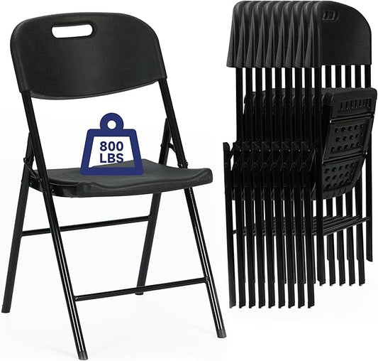 90 Pack Thicker 800 LBS Black Folding Chairs, Commercial Grade Folding Chair, Foldable Chairs for Events