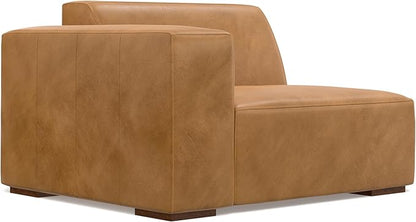 SIMPLIHOME Rex 2-Seater Modular Sofa in Full-Grain Genuine Leather, Sienna, 88-inches Wide, Handcrafted Leather Loveseat Sofa for Living Room