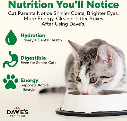Dave's Pet Food Grain Free Wet Canned Cat Food Pate(Chicken), Made in USA Naturally Healthy, Wheat & Gluten-Free, 12.5 oz Cans (12 Pack)