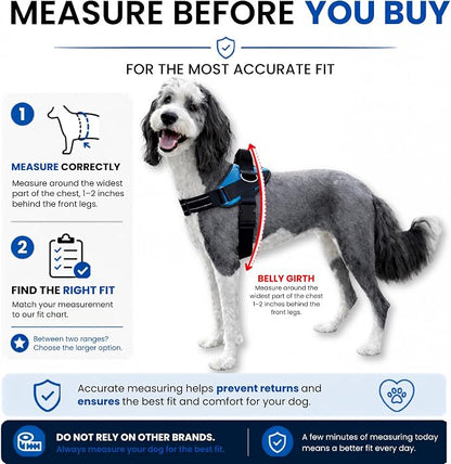 ShawnCo Essential Dog Harness, No-Pull Pet Vest (Midnight,XS) | 3 Leash Clips, Easy On, No-Choke, Reflective, Adjustable Fit, Padded Comfort, Control Handle, For Small, Medium & Large Dogs