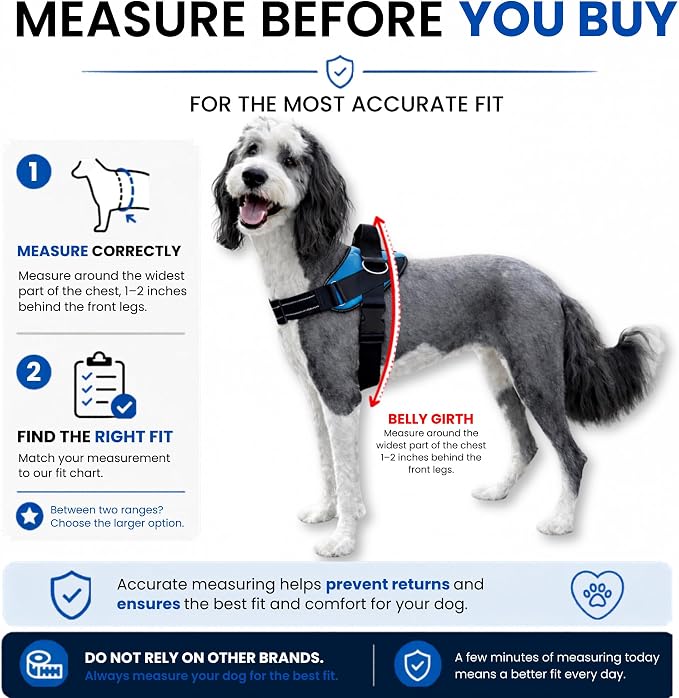 ShawnCo Essential Dog Harness, No-Pull Pet Vest (ICY Lilac,S) | 3 Leash Clips, Easy On, No-Choke, Reflective, Adjustable Fit, Padded Comfort, Control Handle, For Small, Medium & Large Dogs