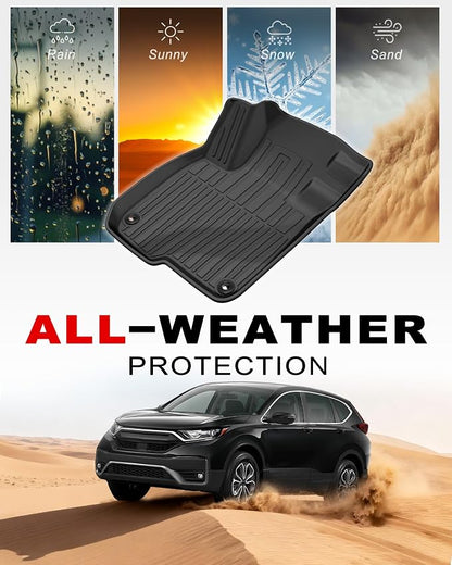 Floor Mats Fit for 2017-2022 Honda CRV(Not for Hybrid or Touring) - Custom Fit All Weather TPE Rubber Honda CR-V Accessories Floor Liners Cargo Liner Back Seat Cover Protector Full Sets