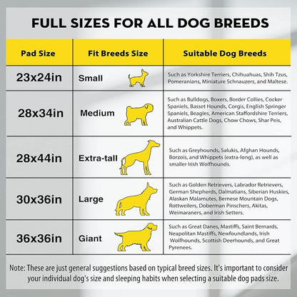 CROCI Charcoal Pee Pads for Dogs Odor Control Leak Proof XXL 36x36in 25Ct | Super Absorbent Puppy Pads with Adhesive Tabs, Heavy Duty, Dog Potty Training, Quick-Dry Surface, Disposable