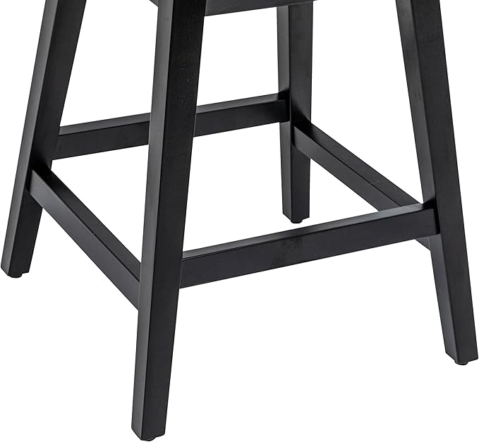 Bar Stools Set of 4, PU Leather Barstools, 26 Inch Upholstered Counter Stools with 14.2" High Back and Footrest, Swivel Counter Height Barstools for Kitchen Island Home Bar Navy Blue