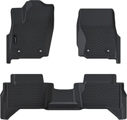 Auxko All Weather Floor Mats for Toyota Tacoma Double Cab 2024-2026 SR SR5 TRD Limted (Gas Only not Hybrid) TPE Liner Accessories Odorless Anti-Slip Interior Mat for 4th Gen Tacoma 4 Door Black