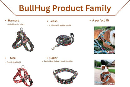 Adjustable Dog Harness– No Pull, No Choke – for English Bulldogs, French Bulldogs, Pugs & Broad-Chested Breeds – Easy, Safe Walks (Donuts, Large)