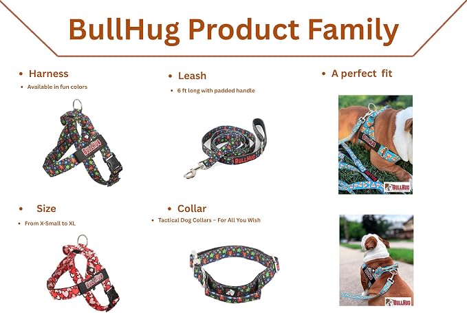 Adjustable Dog Harness– No Pull, No Choke – for English Bulldogs, French Bulldogs, Pugs & Broad-Chested Breeds – Easy, Safe Walks (Teal, Large)