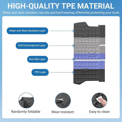 Xipoo Cargo Liner Compatible with 2022-2026 Tucson Backrest Mat TPE Material Trunk Mat (NO Hybrid) Cargo Liner Replacement for 2022 2023 2024 2025 2026 Tucson Accessories (Backrest Mat)