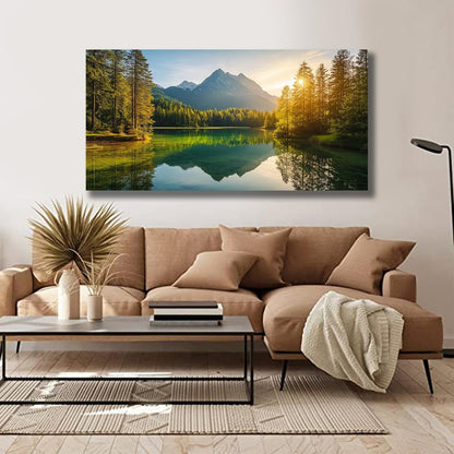 Yuaxker Tree of Life Wall Art Green and Yellow Wall Decor Modern Landscape Posters Artwork for Living Room Bedroom Dining Room Office Home Decor 24x48inch