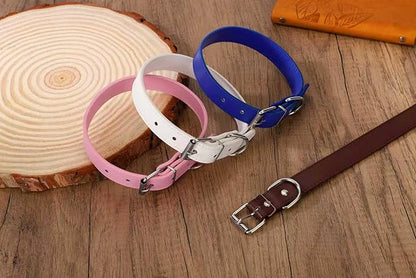 Brown Soft Leather Dog Collar for Small,Medium, Large Dog, Comfortable and Adjustable (Wide: 0.75'' for Dog's Neck: 10''~14'', Brown, M)