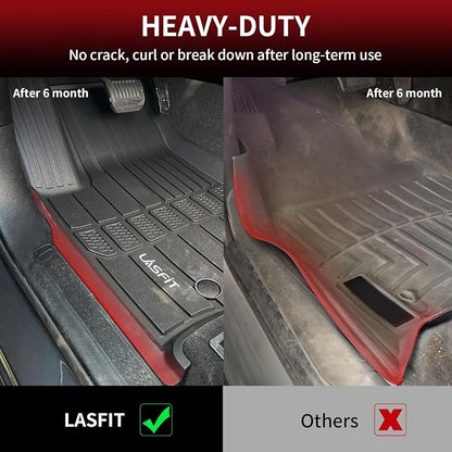 LASFIT Floor Mats for Jeep Grand Cherokee L 2021-2025 2026 7 Seat (NOT Fit for 6-Passenger) All Weather TPE Custom Fit Car Mats Floor Liners 1st & 2nd & 3th Row, Black