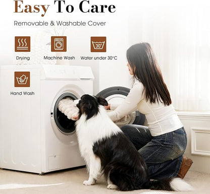 Large Orthopedic Dog Crate Bed with Waterproof Lining, Soft Short Plush Surface & Egg Crate Foam for Calming Puppy, Machine Washable Pet Bed with Removable Cover & Anti Slip Bottom