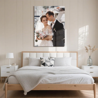 Personalized Custom Canvas Prints with Your Photos & Text, Customized Picture Print, Transform Own Images Into Framed Wall Art Digitally Printed Photo to Canvas, Keepsakes Gifts for Family 24x32’’