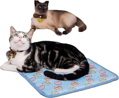 NACOCO Pet Cooling Mat Cat Dog Cushion Pad Summer Cool Down Comfortable Soft for Pets and Adults (M, Blue)