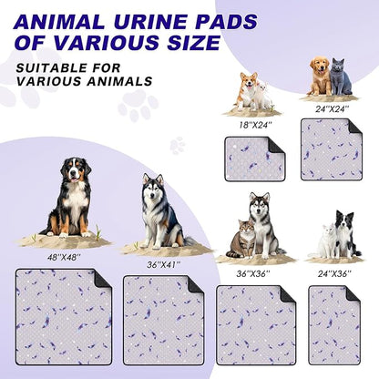 WanpeeGoo Washable Pee Pads for Dogs, 1 Pack Reusable Puppy Pads, Super Absorbent & Leakproof Dog Pads, Anti-Slip Dog Pee Pads for Puppy Training & Incontinence, Leaf Pattern, 63"x63"