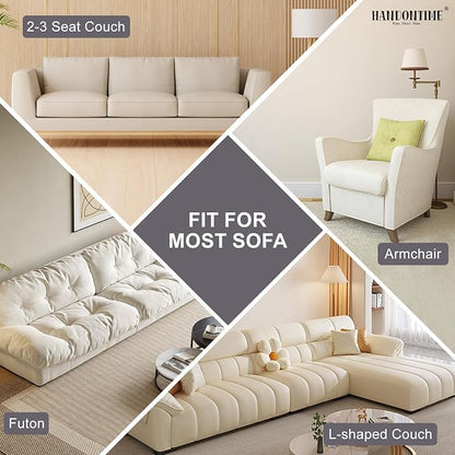 HANDONTIME Soft Cotton Sofa Cover Pet Friendly, Embroidery Elegant Pet Couch Cover, Jacquard Dog Couch Protector Washable for Sectional, Anti-Slip Dog Furniture Protector (Dusty Purple, 35.4" x82.7")