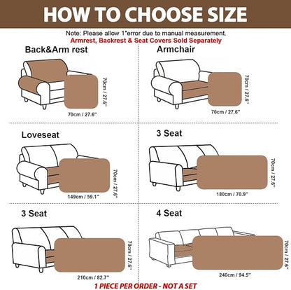 FUANGUI 2 Pack Waterproof Couch Cover for Dogs Pets Sofa Protector | Non-Slip Washable Fuzzy Soft Sofa Slipcover for 2 PCS L Shaped Sofa Pet Friendly, 27.6" x 59.1"+27.6" x 70.9", Brown