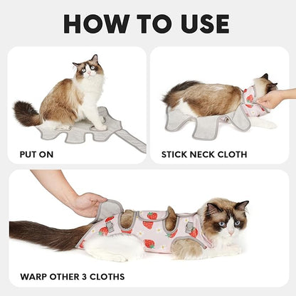 Supet Cat Grooming Hammock, Self-Adherent Cat Wrap for Cutting Nails, Anti-Escape Calming Wrap for Medicine, Nail Clipping, Teeth Brushing, Ear Cleaning