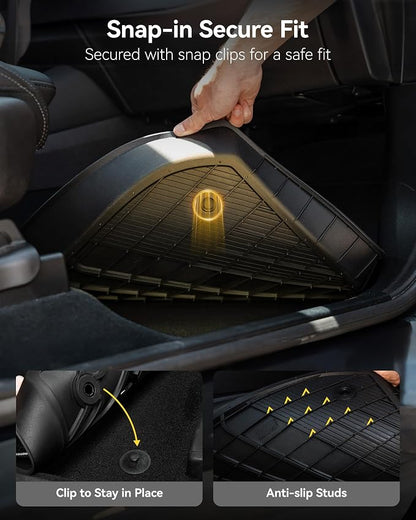 3W Floor Mats & Cargo Liner Fit for Tesla Model S 2021-2025 All Weather TPE Custom Fit Floor Liners for 1-3 Rows and Trunk Full Set Car Mats, Model S Accessories, Black