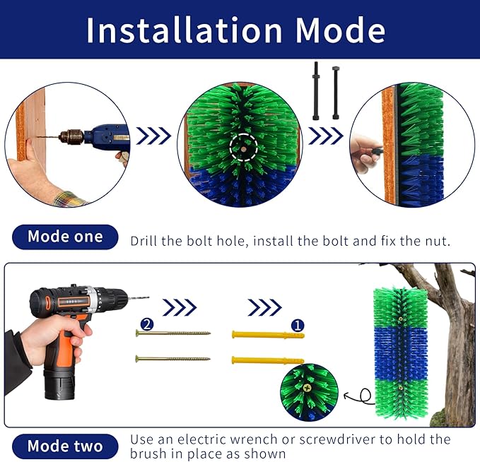 Livestock Scratching Brush Goat Scratcher Brush Full Massage Grooming Tool with 16 Screws for Cow,Cattle,Cow,Sheep, Horses,Pigs