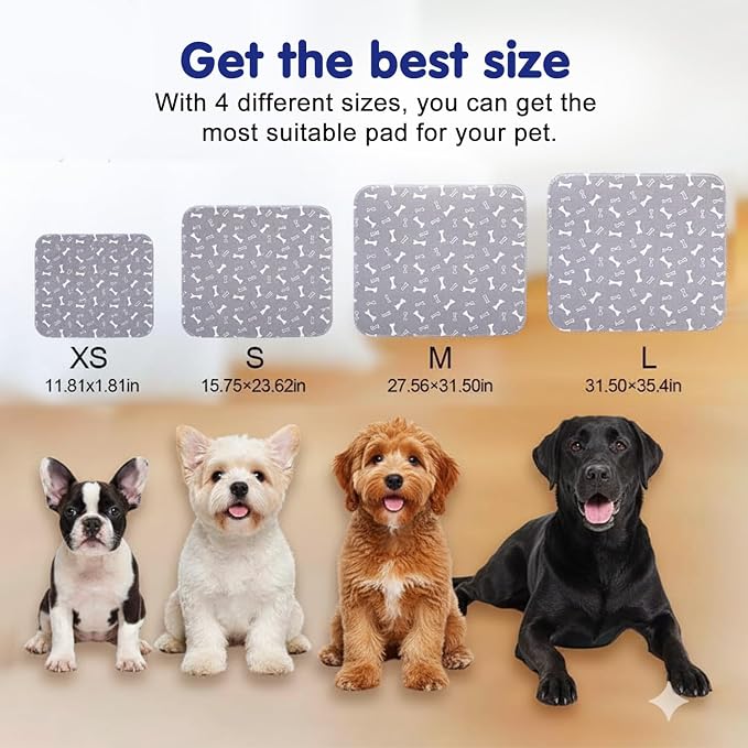 Pee Pads with Pheromones, Elite Pads for Cats, Washable Pee Pads for Dogs, Leak-Proof & Anti-Slip Pet Training Pad for Home & Travel(Grey, XL: 35.4" × 31.5")