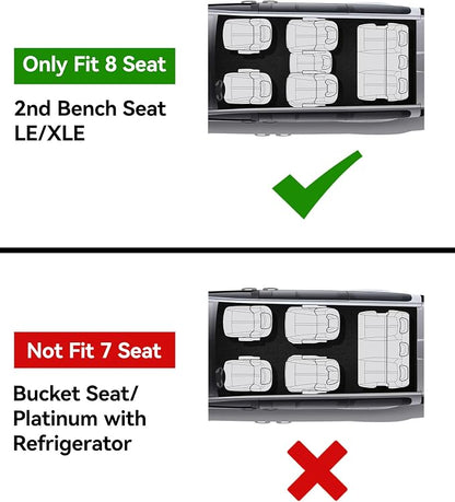 3W Floor Mat Fit Toyota Sienna 2021-2026 (Only for 8 Seat), TPE All Weather Custom Fit Floor Liner for Toyota Sienna LE/XLE, Full Cover Protection 2nd and 3rd Row Car Mats, Black