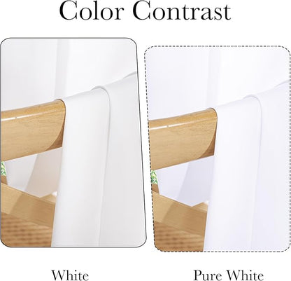 NICETOWN Non-See-Through Privacy Sheer Curtains 72 inches Long Pure White 2 Panels, 52" Wide Grommet Window Curtains Drapes for Living Room Bedroom- Home Decoration Light Filtering Elegant Drapes