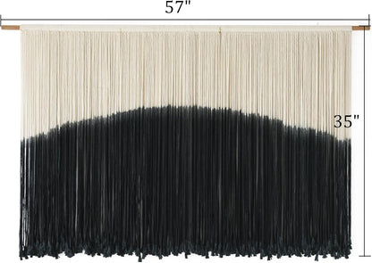 Flber Tie-Dye Macrame Wall Hanging Large Bohemian Yarn Tapestry Macrame Home Décor, 57''W*35''L