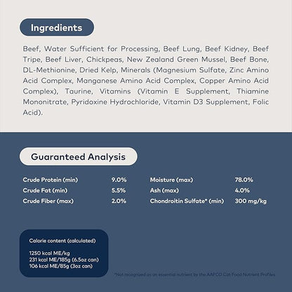 ZIWI Peak Wet Cat Food – All Natural, High Protein, Grain Free, Limited Ingredient, with Superfoods (Beef, Case of 12, 6.5oz Cans)