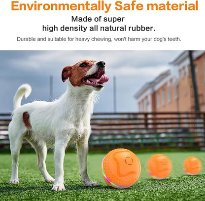 Interactive Dog Toys Ball, Automatic Rolling Balls Toy, Lively pet Ball for Medium/Large Dogs to Relieve Boredom, Activated Automatic Motion Dog Balls Toy with LED Flash, USB Rechargeable