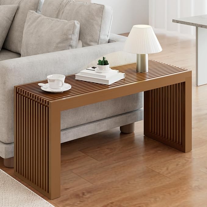 Bamboo Dining Bench Indoor Long Entryway Shoe Rack Bench,Outdoor Modern Wood Benches 35 Inch Bamboo Bench for Living Room Hallway Bedroom Bathroom