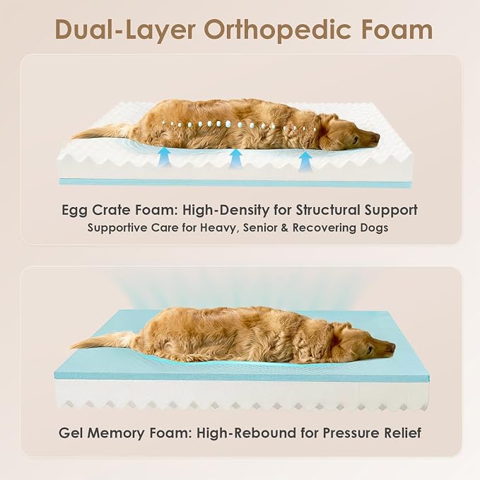 EHEYCIGA Orthopedic XL Dog Bed for Large Dog, Memory Foam Dog Couch, Dark Green