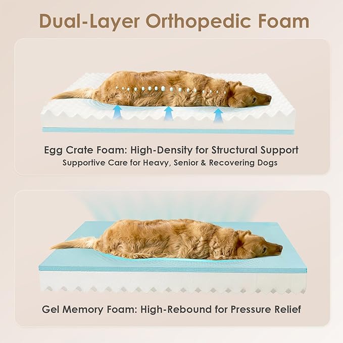 EHEYCIGA Orthopedic Dog Bed for Large Sized Dog, 41x27 Inch Large Memory Foam Dog Couch Bed with Sides, Waterproof Liner & Washable Removable Cover, Bolster Pet Sofa, Dark Green