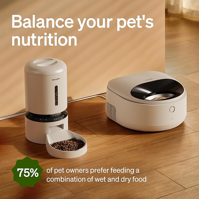 PETLIBRO Automatic Cat Feeder Wet Food with Stainless Steel Bowl, Refrigerated Auto Cat Feeder with Semiconductor Cooling, 3 Fresh Meals for 3 Days, App-Controlled Pet Food Dispenser, Easy to Clean