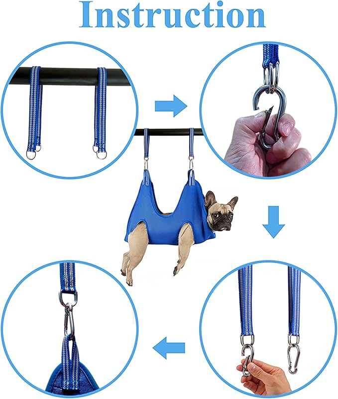 Dog Grooming Hammock Harness for Extra Small Dog, XS Grooming Hammock for Pet, Dog Nail Hammock with Nail Clippers/Trimmer, Grooming Sling Holder Hanger for Nail Trimming/Clipping