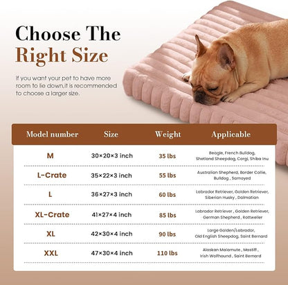Extra Large Dog Bed for Crate, Orthopedic Dog Bed with Waterproof Lining, Soft Short Plush Surface & Egg Crate Foam, Machine Washable Pet Bed with Removable Cover & Anti Slip Bottom