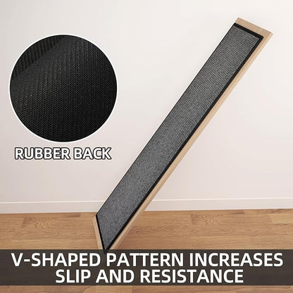Kitchen Mat Set of 2 PCS, Cushioned Non Slip Rugs for Kitchen Floor, Absorbent Runner Comfort Standing Mats Washable for Kitchen, Office, Home, (Black, 17.3"x47"+17.3"x71")