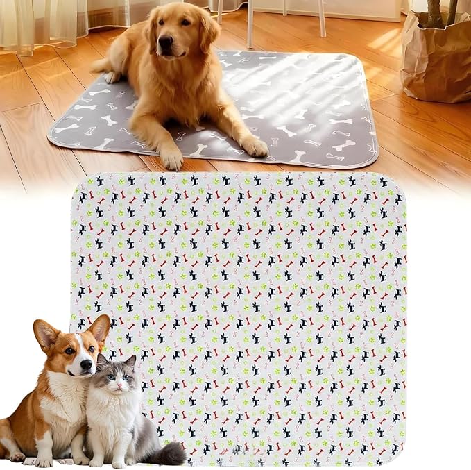 Pee Pads with Pheromones, Elite Pads for Cats, Washable Pee Pads for Dogs, Leak-Proof & Anti-Slip Pet Training Pad for Home & Travel(White, XL: 35.4" × 31.5")