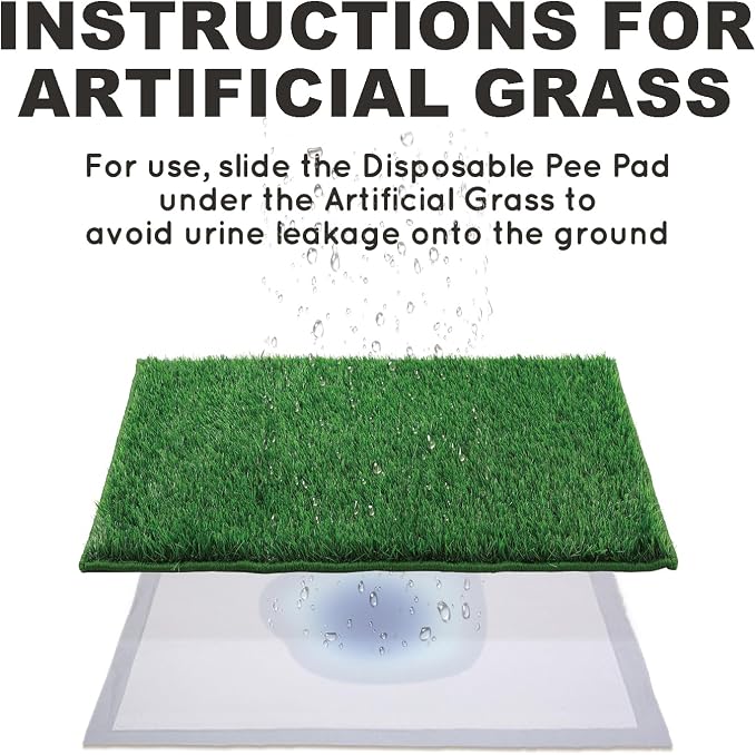 HQ4US 4LEGS Grass Pee Pads for Dogs Potty, Artificial Grass Patch Odor Free | 2PCS Fake Grass with Fully Permeable Backing for Fast Drainage, Indoor Potty Grass Hemmed Edge Turf, Easy Clean