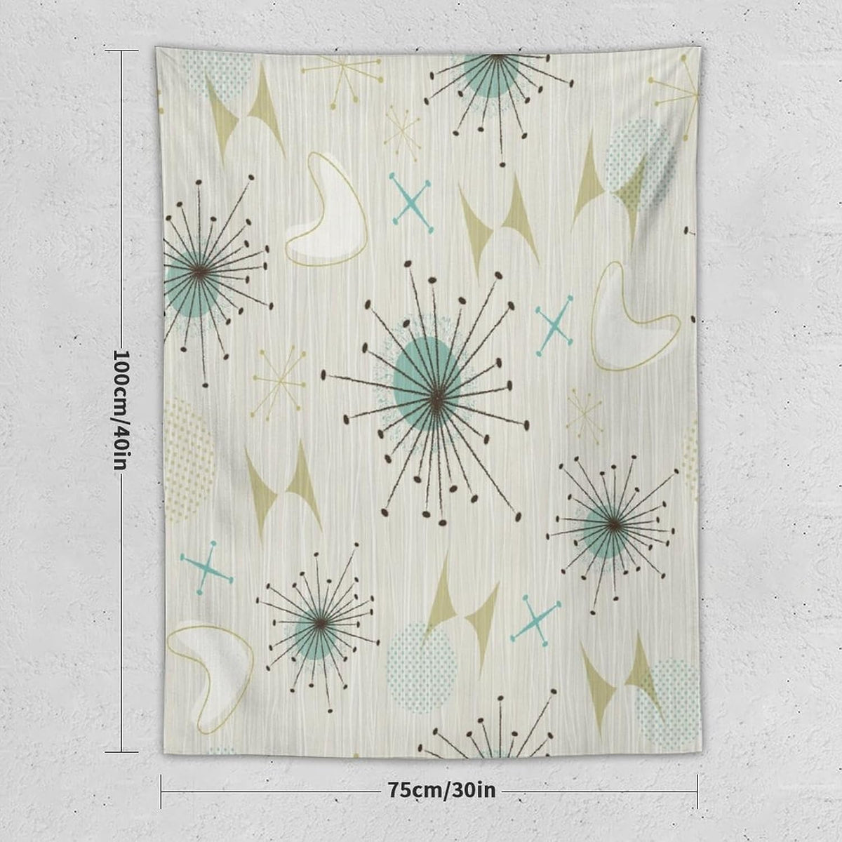 ICMOLYYENLO Boho Medieval Cat Tapestry, Abstract Atomic Starburst Geometric Aesthetic Art Wall Hanging For Bedroom Living Room Dormitory 60x60 Inches