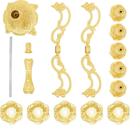 Metal Candelabra 5-Candle 10.1 Inch Tall Candle Holder Stick for Home Wedding Event and Party Festival,Gold