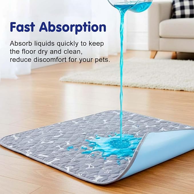 Pee Pads with Pheromones, Elite Pads for Cats, Washable Pee Pads for Dogs, Leak-Proof & Anti-Slip Pet Training Pad for Home & Travel(Grey, L: 31.5" × 27.6")