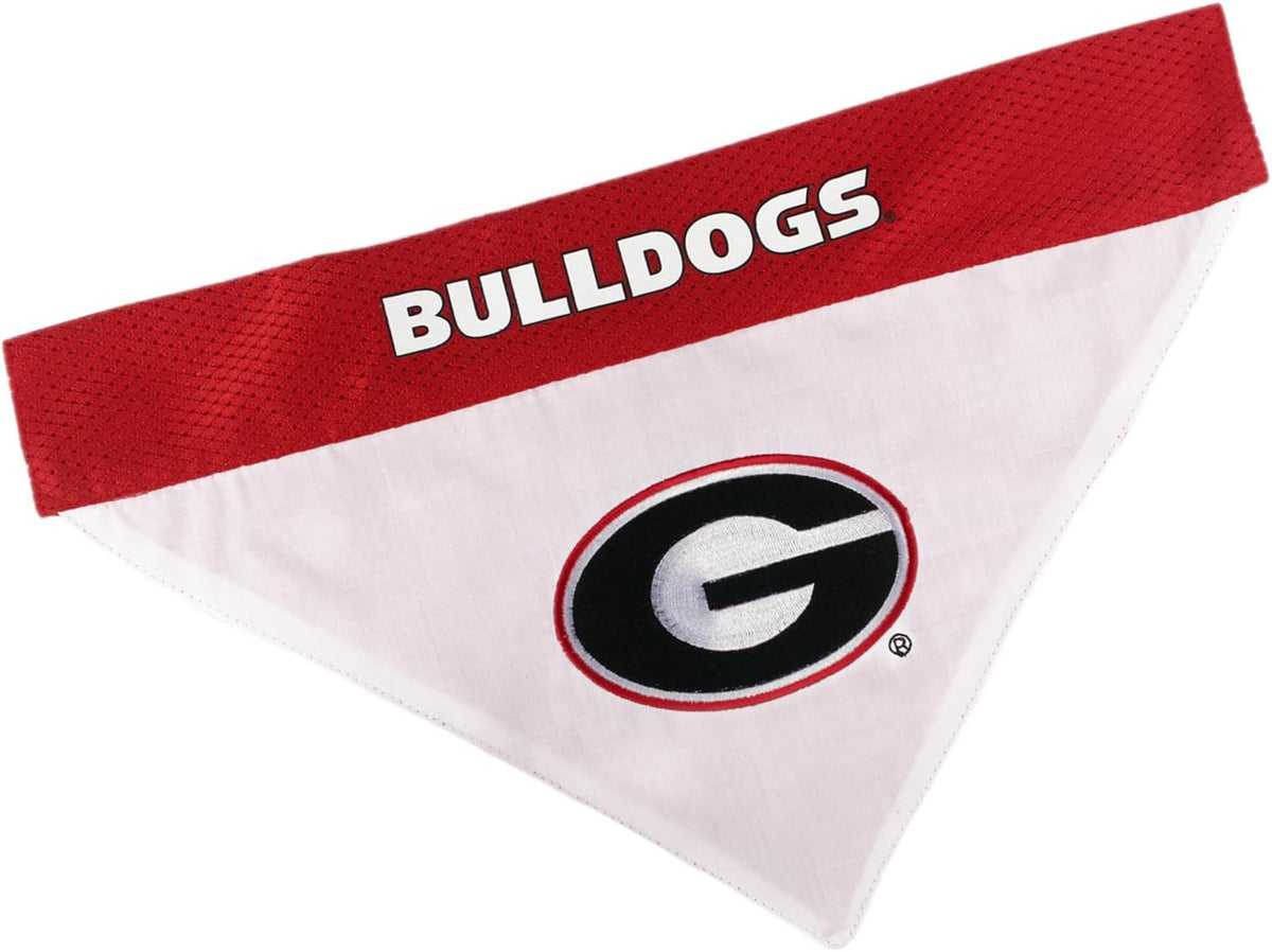 Pets First Collegiate Pet Accessories, Reversible Bandana, Georgia Bulldogs, Small/Medium