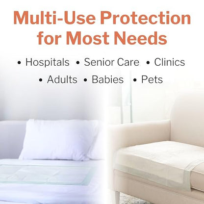McKesson Super Underpads, Moderate Absorbency, 30 x 36 in, 50 ct | Disposable Chux for Adults, Elderly, and Baby, Pee Pads, Adult Incontinence Bed Pads