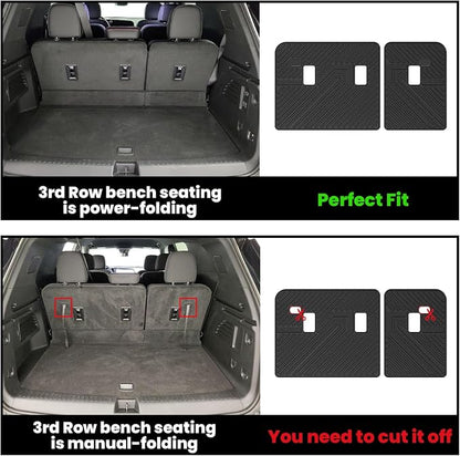 LASFIT Trunk Mat with Backrest Mat for Chevrolet Chevy Traverse 2024-2026 & GMC Acadia 2024-2026 & Buick Enclave 2025-2026, All Weather TPE Custom Fit Cargo Mat Trunk Liner with Backrest Mat, Black