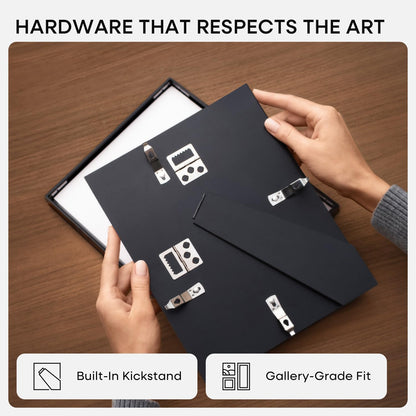 Homeforia 4x6 Picture Frame Black, High End Metal 4 x 6 Black Frames with Mat 3 x 5 for Art, 4x6 Desk Frame Matted to 3x5 inch Photo, 4 by 6 Wall or Tabletop Frames, Tempered Glass, Wall Kit, Set of 1