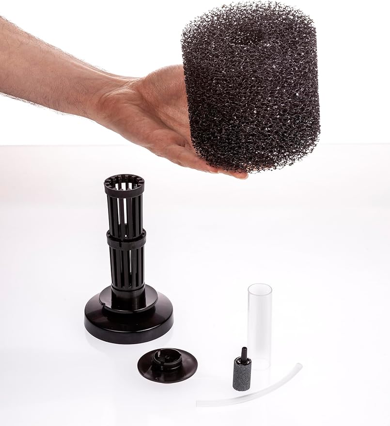 UNEAK Large Aquarium Sponge Filter Fish Tank Silent Filteration Breeding Fry Betta Shrimp Nano Tank Accessories Air Stone 4-inch Airline Tubing up to 40 Gallon