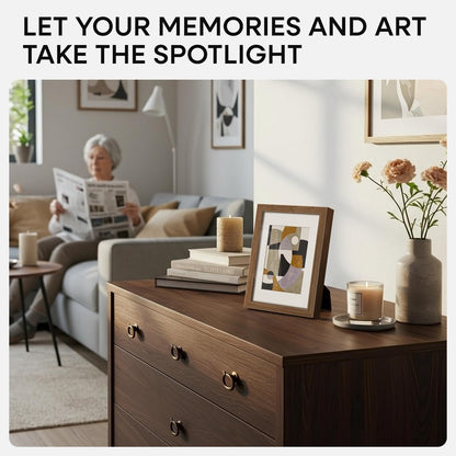 Homeforia 5x7 Picture Frame Wood, High End Natural Oak 5x7 Light Wooden Frames with Mat 4x6 for Photo, 5 x 7 Frame Matted to 4 x 6 Print, 7x5 Wall or Tabletop Frame, Tempered Glass, Wall Kit, Set of 1