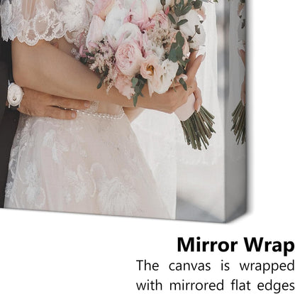 Personalized Custom Canvas Prints with Your Photos & Text, Customized Picture Print, Transform Own Images Into Framed Wall Art Digitally Printed Photo to Canvas, Keepsakes Gifts for Family 24x36’’